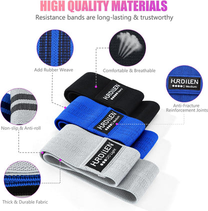 Resistance Bands for Working Out, Exercise Workout Bands for Women & Men, 3 Levels Elastic Stretch Bands for Exercise with Carry Bag for Physical Therapy, Home Fitness, Strength Training, Yoga