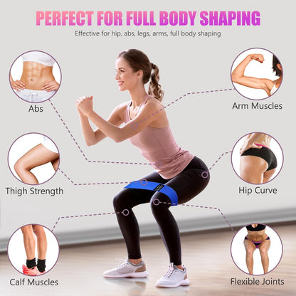 Resistance Bands for Working Out, Exercise Workout Bands for Women & Men, 3 Levels Elastic Stretch Bands for Exercise with Carry Bag for Physical Therapy, Home Fitness, Strength Training, Yoga